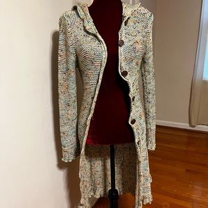 BCBG Max Azria long open-knit sweater